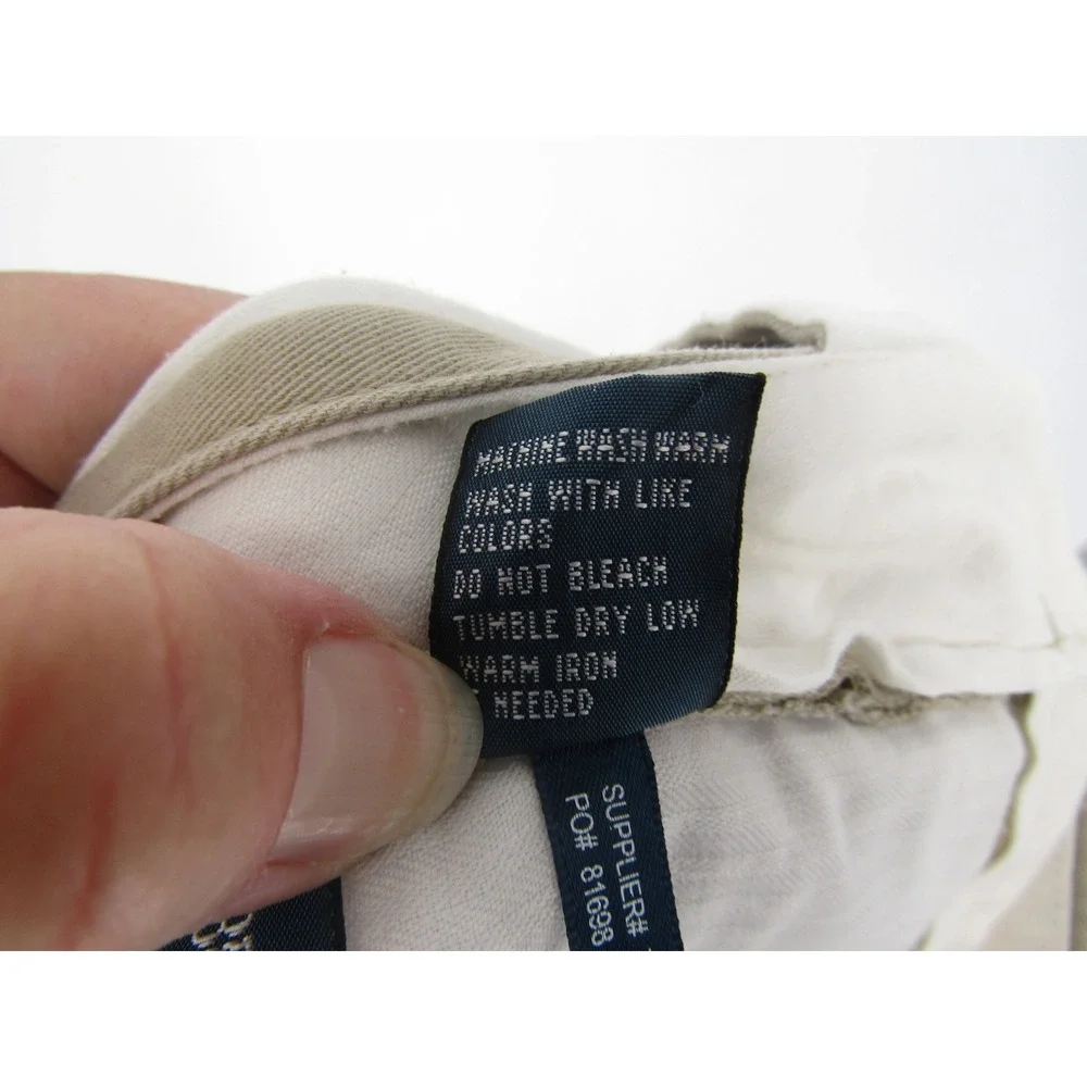 Polo Ralph‎ Lauren Chino Pants 46x30 Tan Flat Front Classic Fit Old Money Preppy